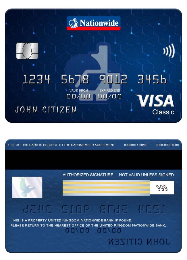 United Kingdom Nationwide bank visa classic card